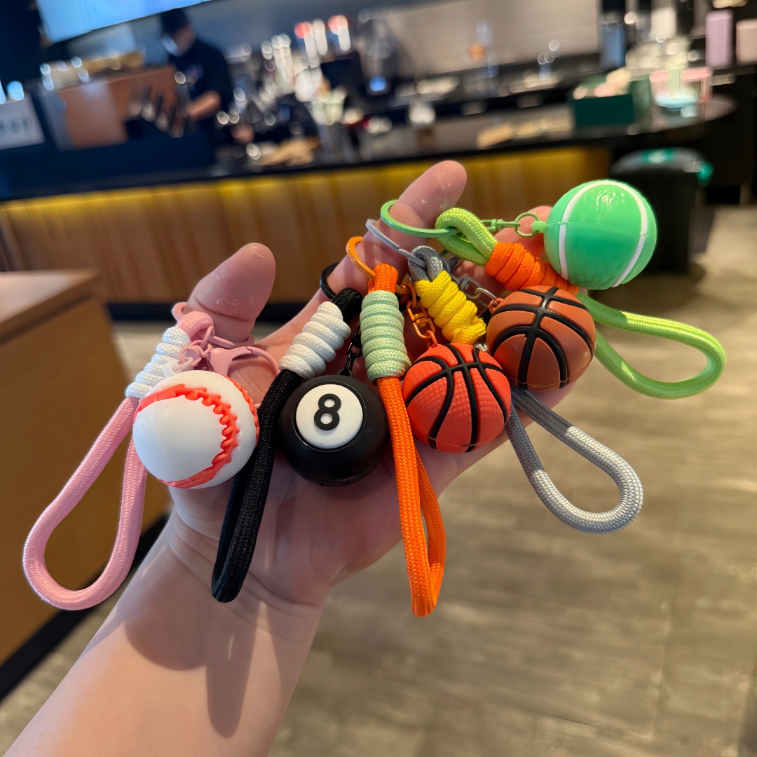 Sports Ball Keychain — Football & Basketball Schoolbag Charm (Fan Gift / Promo Giveaway)
