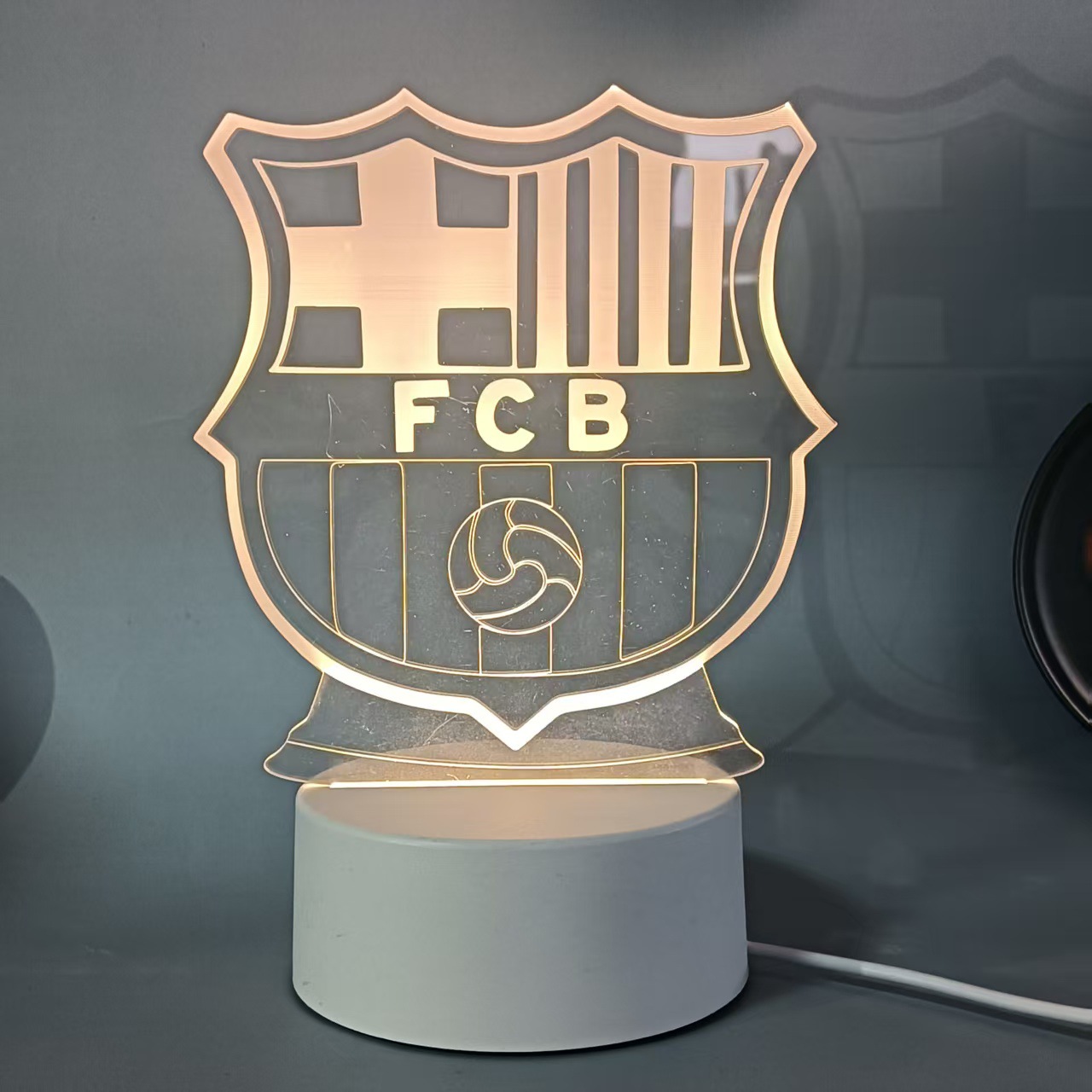 Football Club 3D DIY-Logo Night Light — LED Bedside Desk Lamp