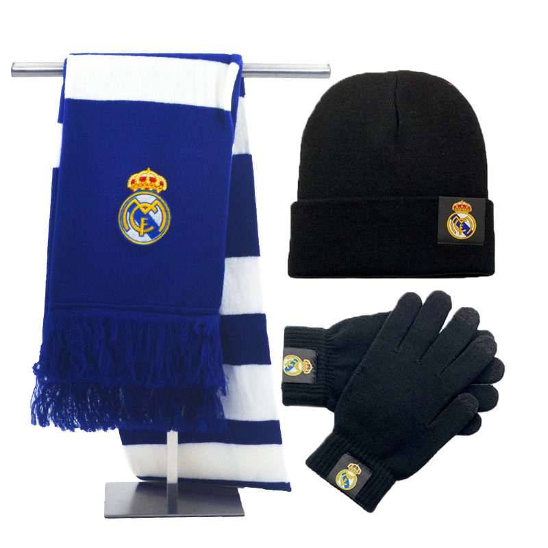 Real Madrid CF Fan Gift Set - Scarf Hat Gloves 3-Piece
