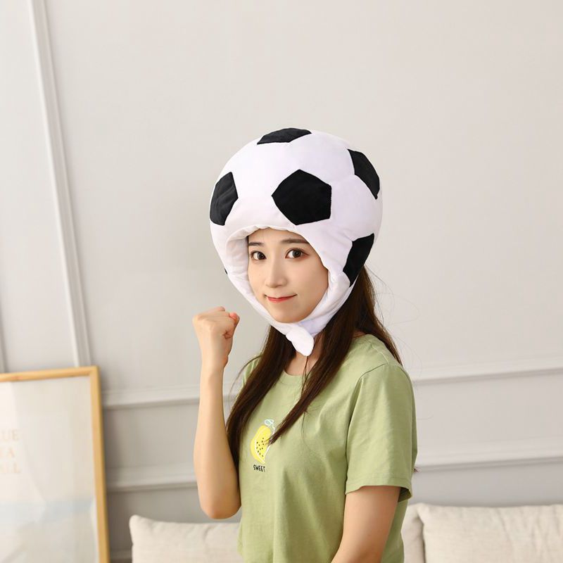 Football Plush Mascot Head Mask — Fan Photo Prop & Cartoon Costume Cap