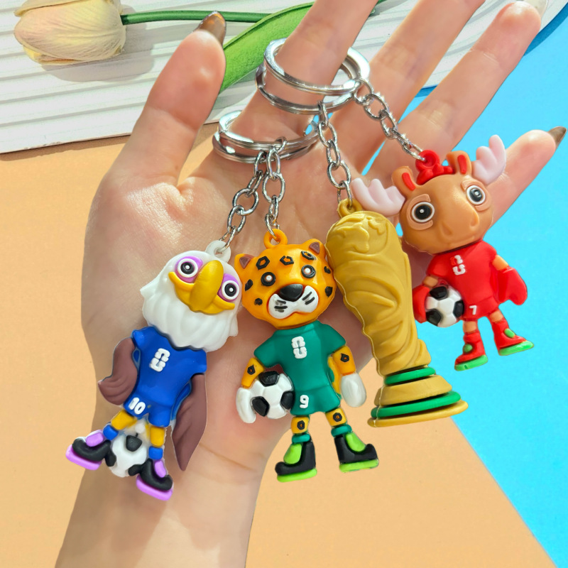2026 World Cup Football Mascot Keychain — Bag Charm Fan Souvenir Gift