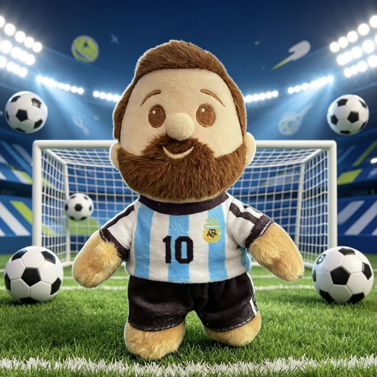 Argentina Messi No.10 Plush Doll Charm — Football Legend Fan Souvenir