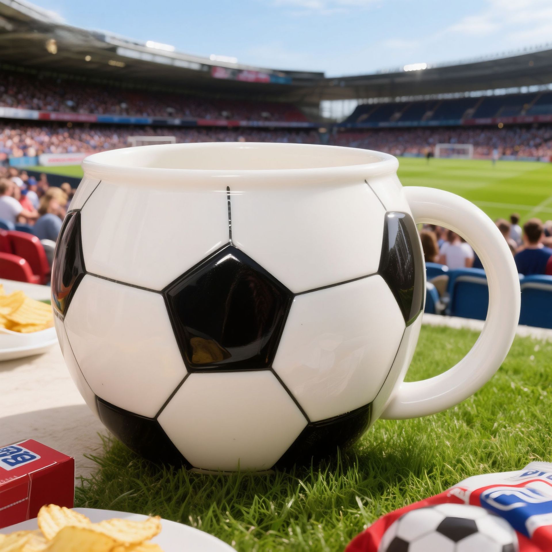 3D Football Ceramic Coffee Mug — Hand-Painted World Cup Souvenir Water Cup