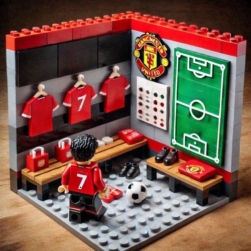 Football Locker Room Building-Brick Ornament with Photo Frame — Fan Gift Set